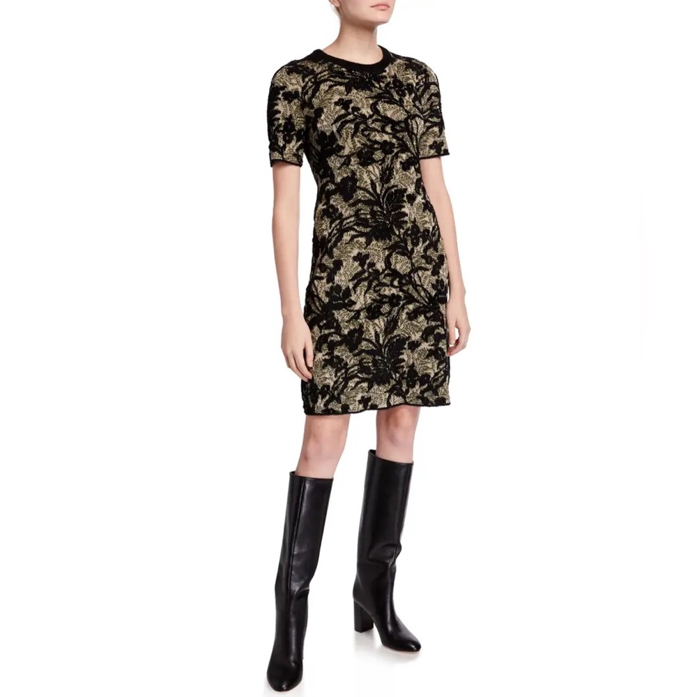 Tory Burch Black and Gold Floral Dress